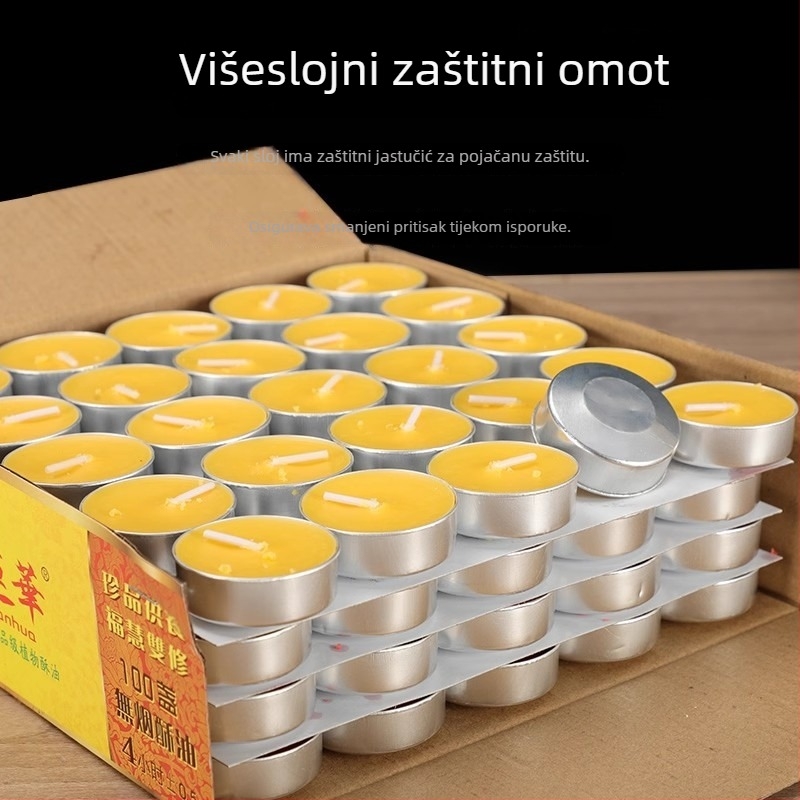 Baolianhua 4-satne masne lampe, 100 komada, biljno ghí za budističke oltare