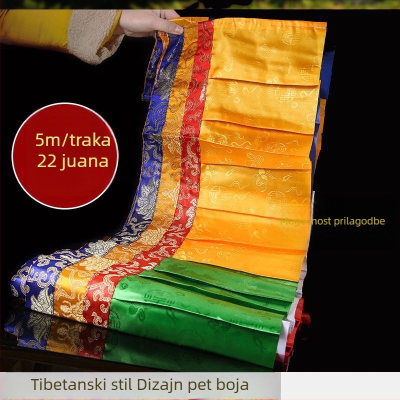 Pet boja tibetanskog stila zavjese za ukrašavanje budističkog hrama, pokrivači za zidove i stol, ručno izrađene