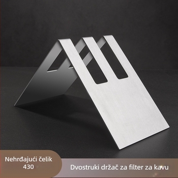 Držač za filter papir V60 od nehrđajućeg čelika, oblik ventilatora, držač za filtre i dodaci za kavu