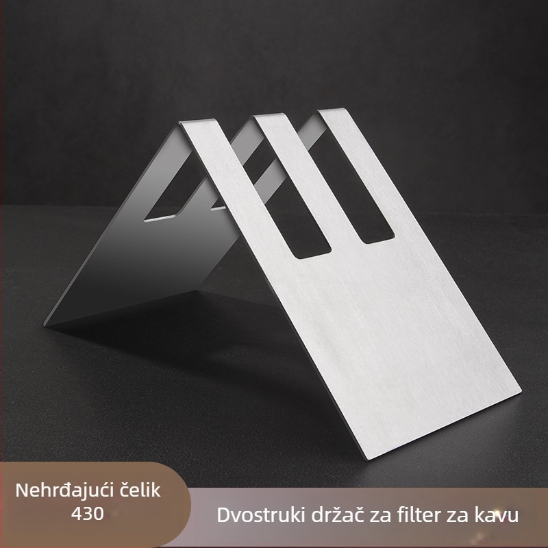 Držač za filter papir V60 od nehrđajućeg čelika, oblik ventilatora, držač za filtre i dodaci za kavu