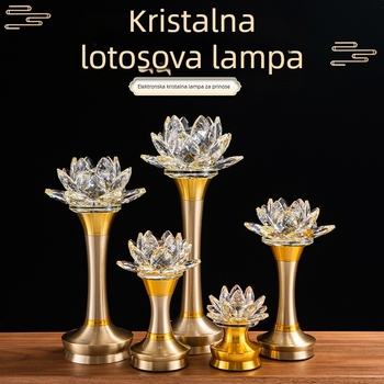 Punopunjiva kristalna lotos LED lampica za budističko štovanje