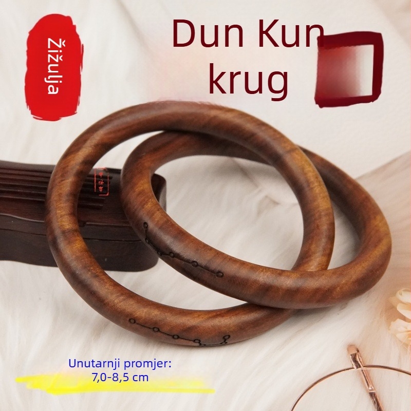 Jujube drvo Yin-Yang krug – narukvica, prsten i ukras