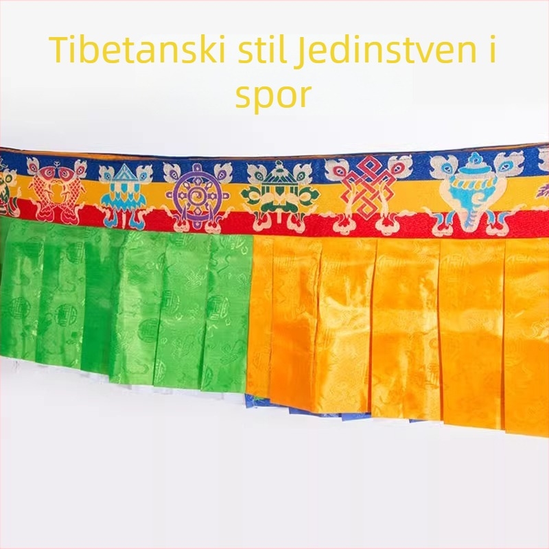 Tibet stil zidna zavjesa s osam blagoslova i mongolskim privjescima – kućna dekoracija, zavjesa od platna u pet boja