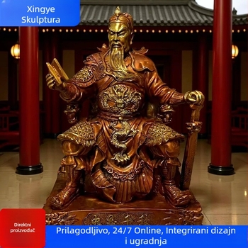 Mosazna statua Guan Gong, Bog bogatstva, Sjedinjeni car Guan Sheng, za kućno štovanje, prilagodljivo