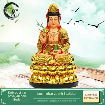 Guanyin statue za kućno obožavanje, figura od smole Avalokitesvara