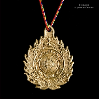 Bakreni kaiš-talisman s Manjushrijem, tibetanskog stila, dvanaest znakova zodijaka, devet palača i osam trigrami, za blagoslov