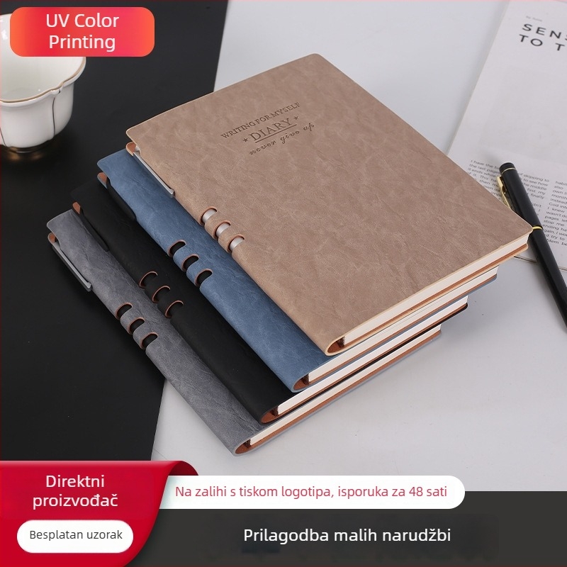 PU kožna bilježnica s promjenom boje, formata A5, za sastanke, prilagodljiva, rukopisni stil