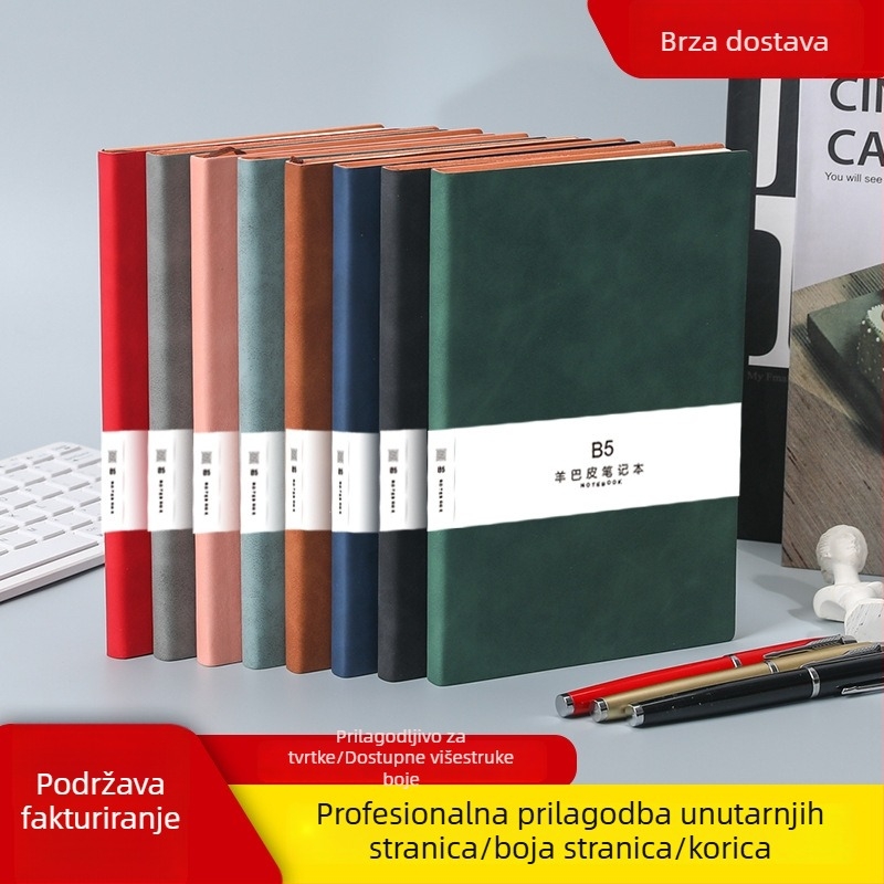 A5 bilježnica u darovnoj kutiji, koža imitacije, prilagođeni logotip, za poslovne sastanke