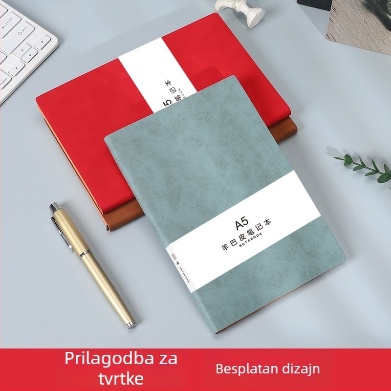 A5 bilježnica u darovnoj kutiji, koža imitacije, prilagođeni logotip, za poslovne sastanke
