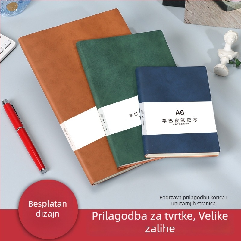 A5 bilježnica u darovnoj kutiji, koža imitacije, prilagođeni logotip, za poslovne sastanke
