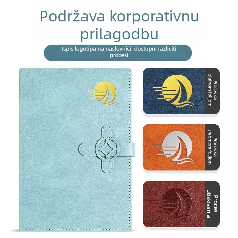 A5 bilježnica s kopčom za zatvaranje, za poslovnu i uredsku upotrebu, dnevnik u kineskom stilu s otiskom logotipa, futrola od umjetne kože