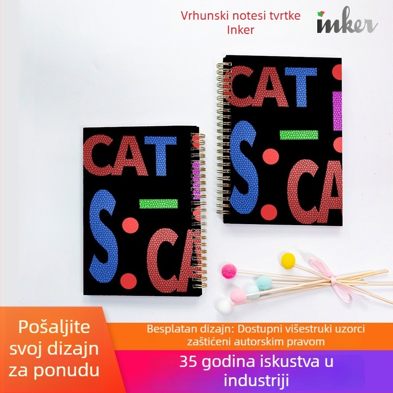 Notebook s personaliziranim logotipom, kreativan trendovski spiralni uvez, A5, 100 stranica