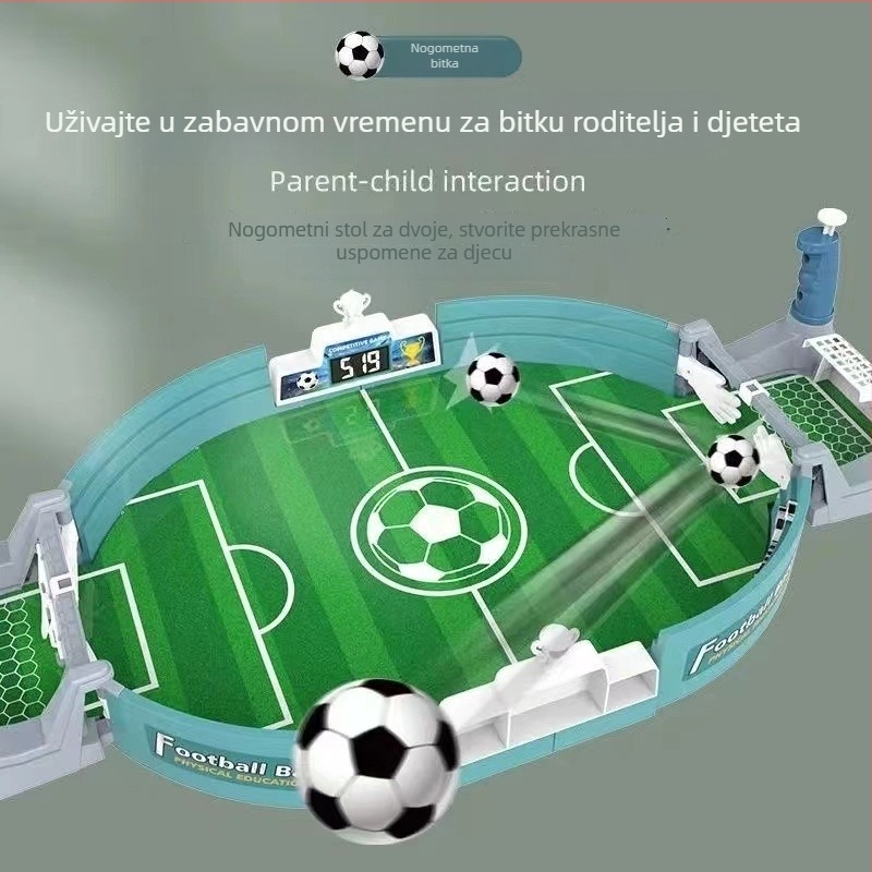 Edukativna stolna nogometna igra za djecu, za dva igrača, interaktivno roditelj-dijete iskustvo, s temom Svjetsko prvenstvo