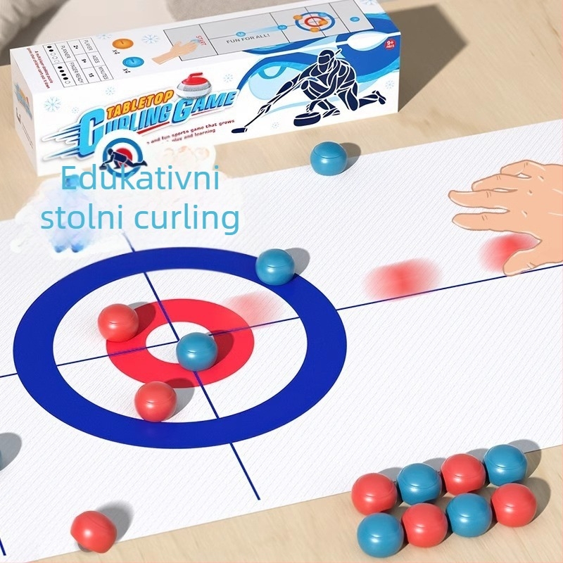 Dječja stolna igra za unutarnju upotrebu — mini curling i nogomet, prijenosna interaktivna igra za roditelje i djecu, dvoboj za dva igrača