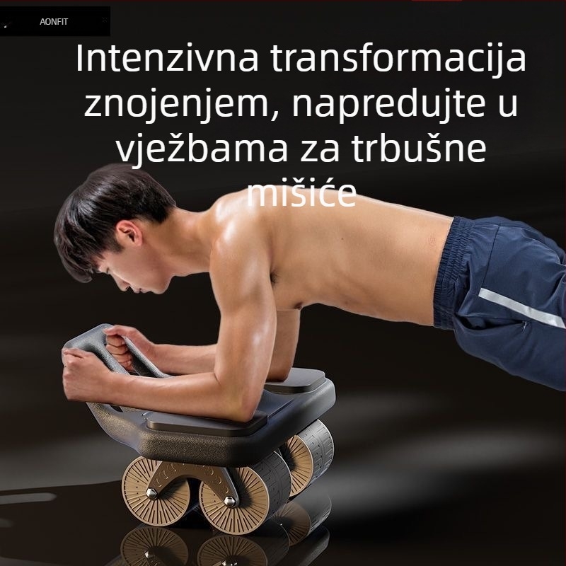 Četverokolesni valjak za trbušne mišiće s automatskim povratkom, za muškarce i žene – kućna fitness oprema