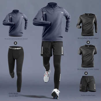 Unisex set za trčanje i fitness – visokoelastičan, brzo se sušeći trening komplet