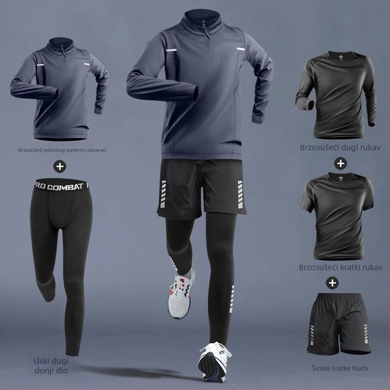 Unisex set za trčanje i fitness – visokoelastičan, brzo se sušeći trening komplet
