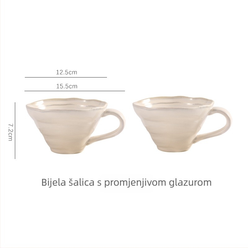 Doručak keramička šalica za kavu, retro stil, crvena glazura, kućna čaša za vodu, šalica za mlijeko i zobenu kašu