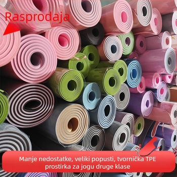 TPE joga podloga, protuklizna, debela i šira, kućna podloga za fitness, dječja plesna podloga, apsorpcija šokova, veličina 183 × 61 cm