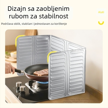 Velika aluminijska zaštitna ploča protiv prskanja ulja za plinski štednjak – otporna na prskanje, toplinska izolacija, izdržljiva