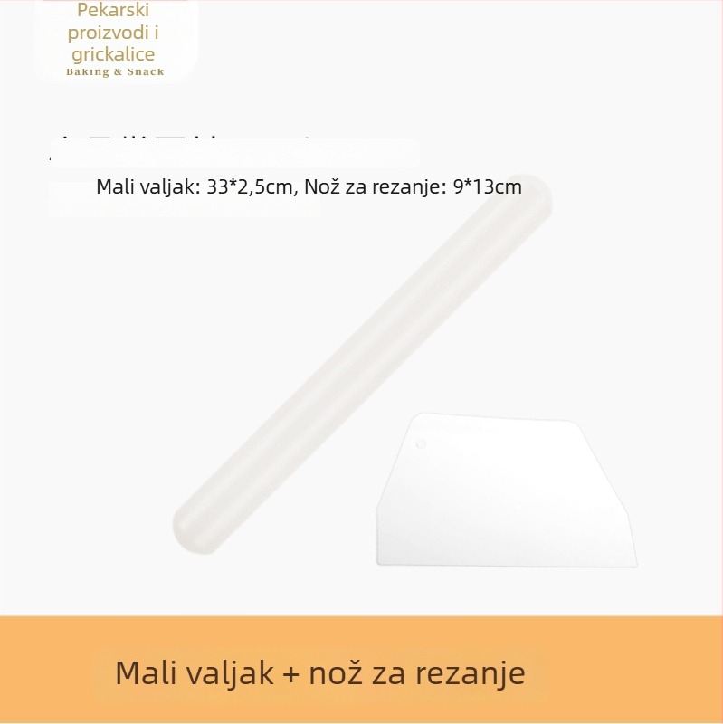 PP plastični valjak za tijesto, trodijelni set, nepreklizavajući, za hranu, podloge za razvaljivanje tijesta i knedle