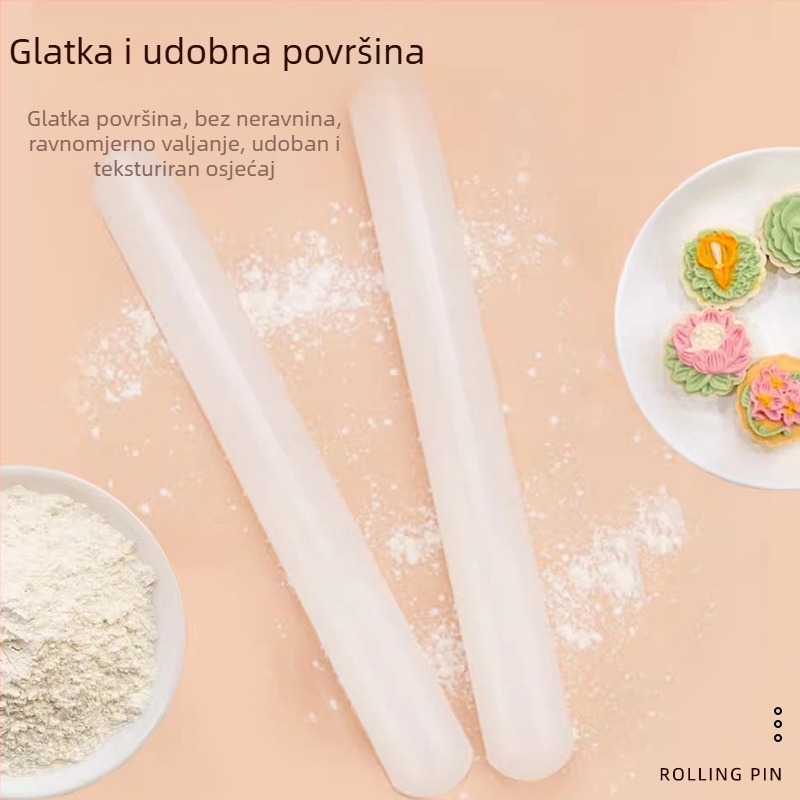 PP plastični valjak za tijesto, trodijelni set, nepreklizavajući, za hranu, podloge za razvaljivanje tijesta i knedle