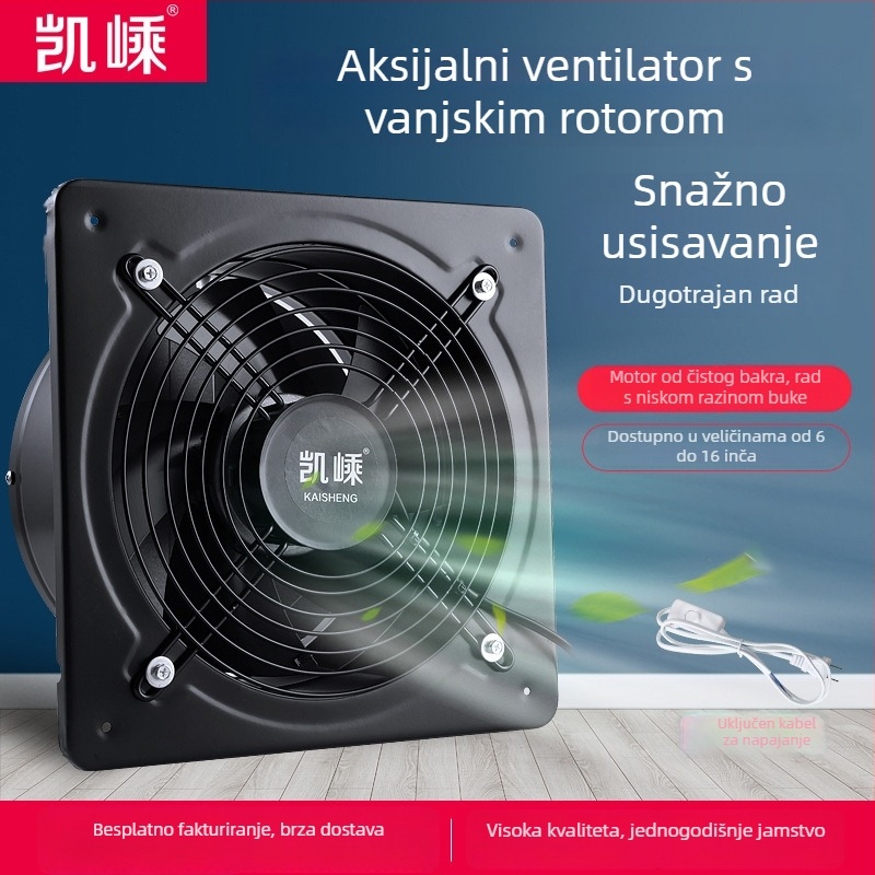 Moćan kuhinjski ispušni ventilator, 6–12 inča, tiha ventilacija, prozorski ispušni ventilator od 10 inča