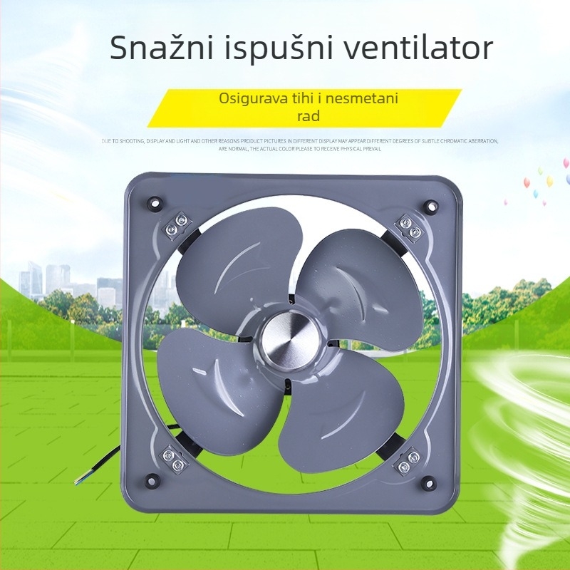 Kuhinjski ventilator za ispušne masne pare, kvadratno metalno kućište, visoke brzine, tih rad