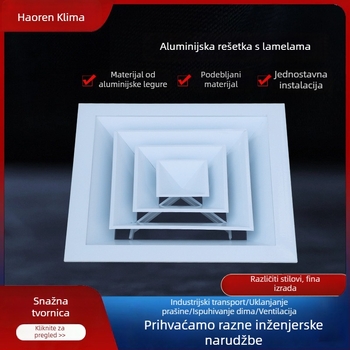 Otvor za zrak od aluminijske legure, dvostruki sloj, vodootporan, otklonjivi sustav zraka, rešetkastog stila