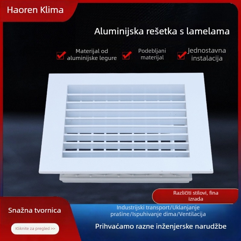 Otvor za zrak od aluminijske legure, dvostruki sloj, vodootporan, otklonjivi sustav zraka, rešetkastog stila