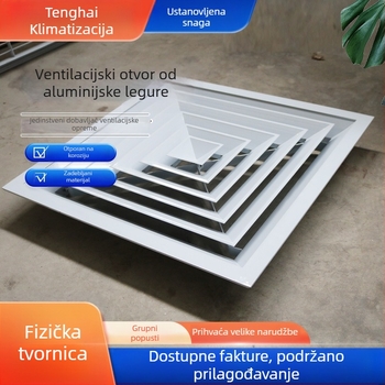 Aluminijski lamelirani izlaz zraka, okrugli i četvrtasti, jednostruki ili dvostruki sloj za središnju klimatizaciju