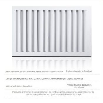 Aluminijske lamelne rešetke za vanjsku stijenu, vodootporne i za ventilaciju