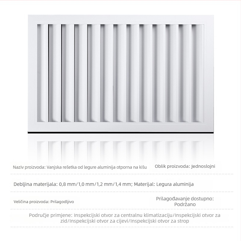 Aluminijske lamelne rešetke za vanjsku stijenu, vodootporne i za ventilaciju