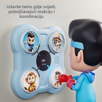 Inteligentni glazbeni boksački cilj za djecu — trening reakcije, zidni nosač, ABS, dimenzije 27.5×27.5×4.5 cm