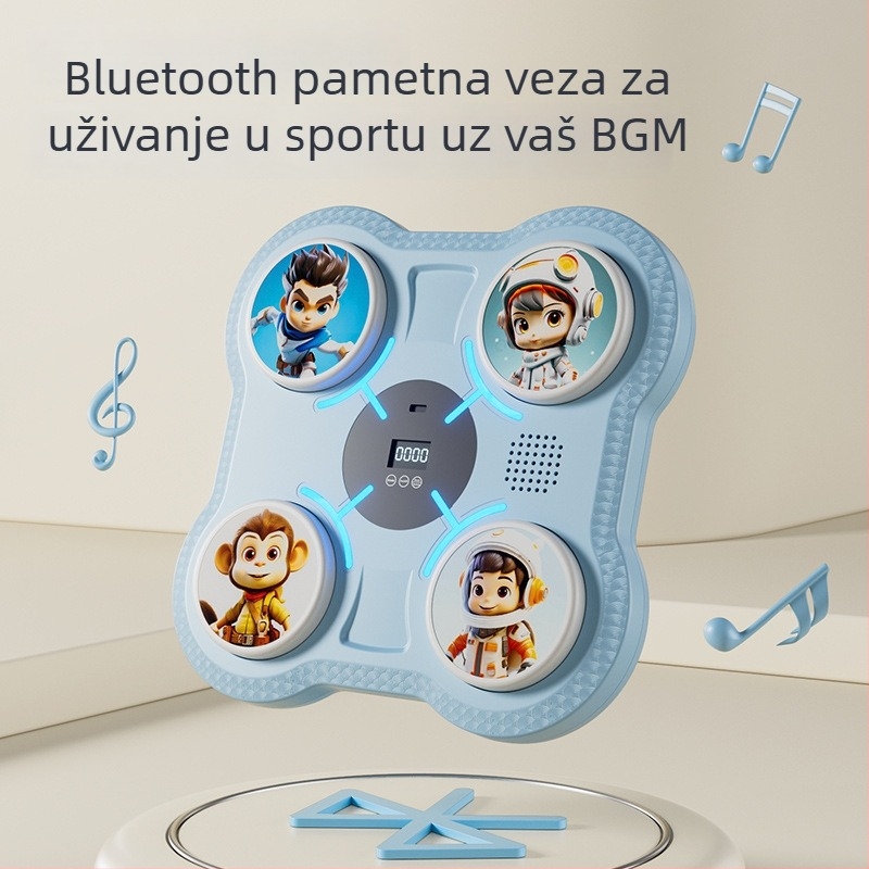 Inteligentni glazbeni boksački cilj za djecu — trening reakcije, zidni nosač, ABS, dimenzije 27.5×27.5×4.5 cm