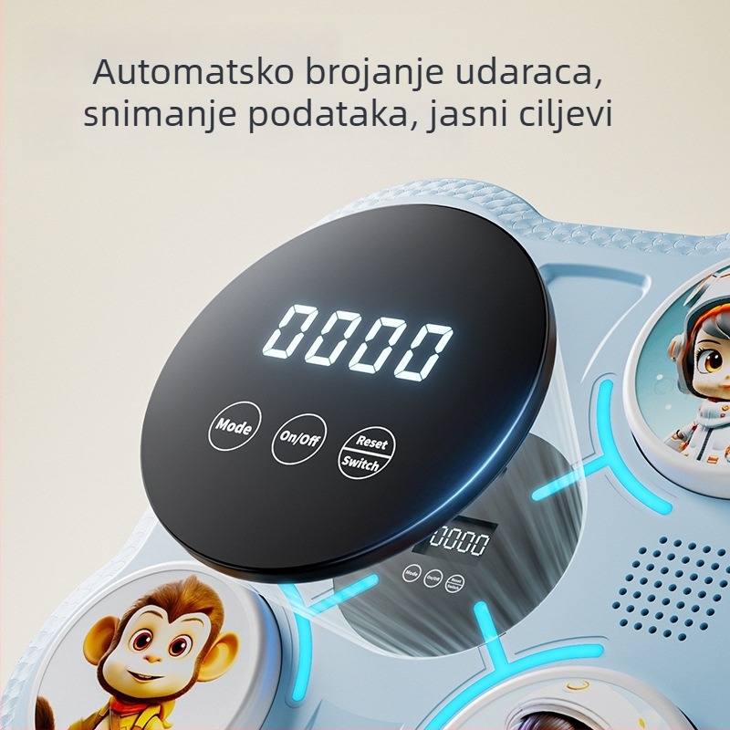 Inteligentni glazbeni boksački cilj za djecu — trening reakcije, zidni nosač, ABS, dimenzije 27.5×27.5×4.5 cm