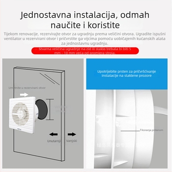 Ventilator za kupaonicu Green Island Wind, zidni/prozorski montažni, APC20-3S-N