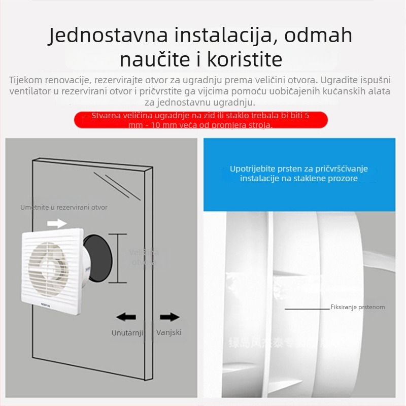 Ventilator za kupaonicu Green Island Wind, zidni/prozorski montažni, APC20-3S-N