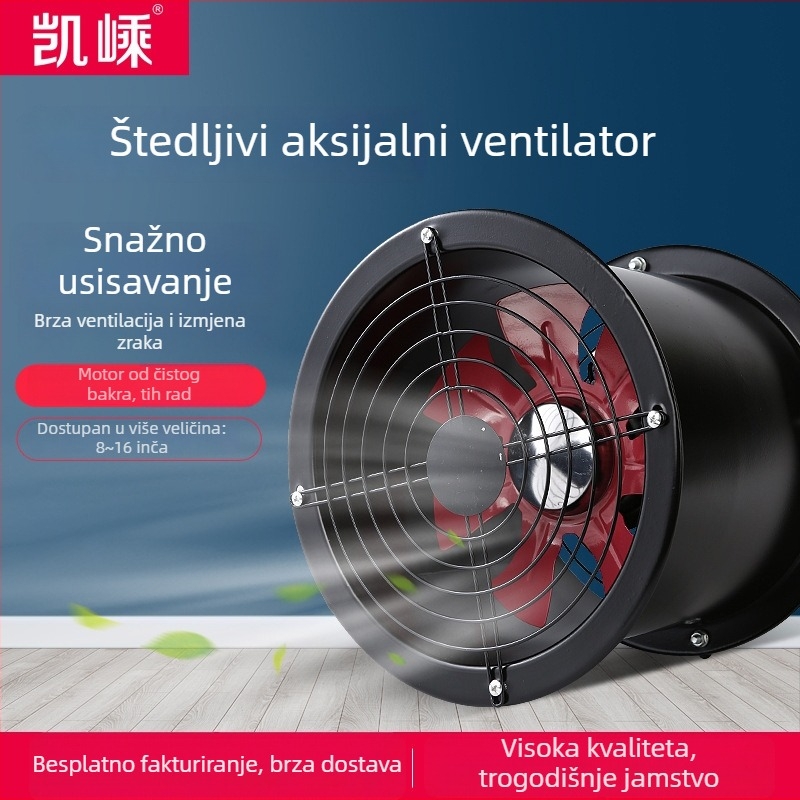 Kai Sheng Flanširani Cylindrični Axijalni Ventilator Za Kuhinju, Zidni Ispušni Ventilator, Kanalni Ventilator S Visokim Protokom Zraka