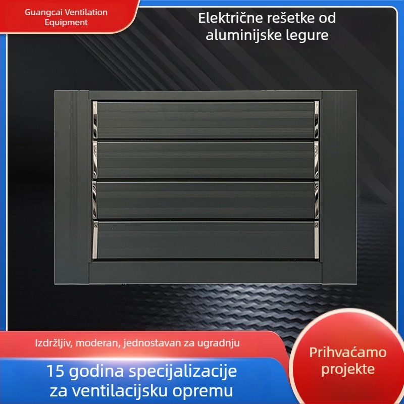 Vanjski zidni ventil od aluminijske legure s prilagodljivim lamelama, ručno upravljanje, vodootporan i prozračan