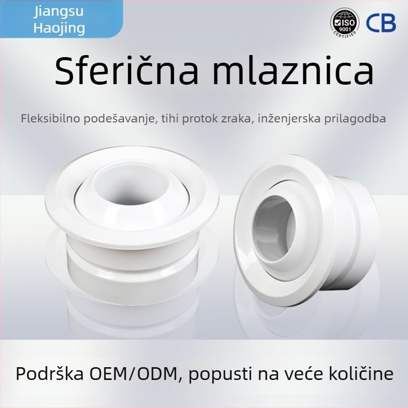 Sferični izlaz zraka od ABS plastike, difuzor visokog protoka za zračne luke, željezničke postaje i stadione