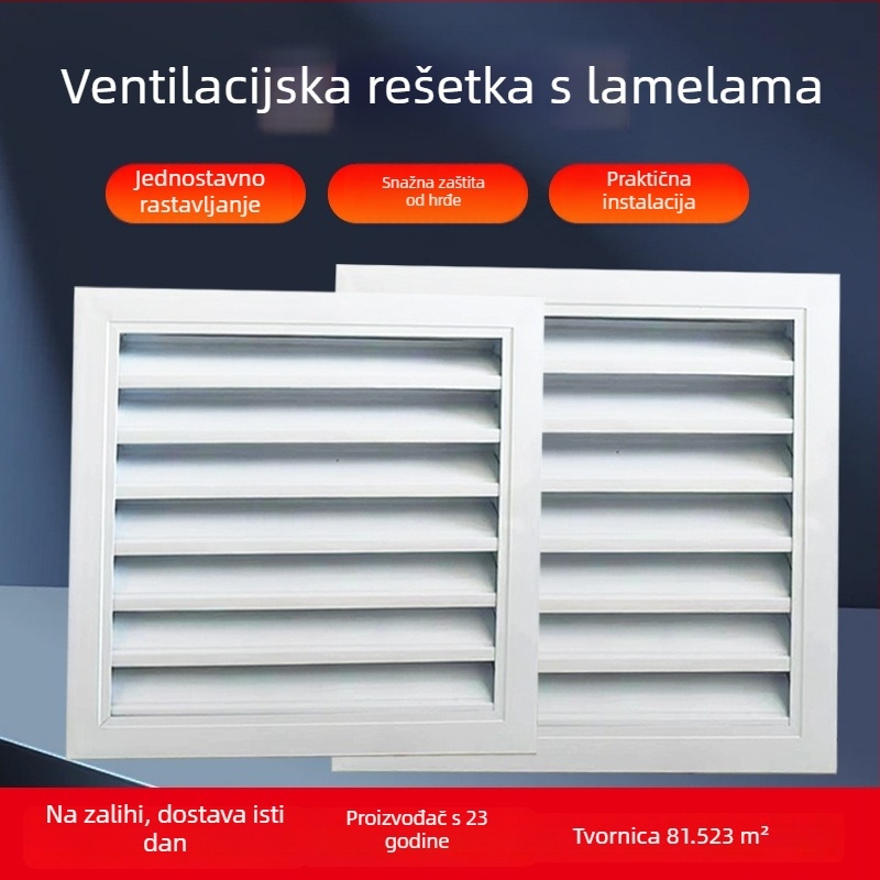 Lamela izlaza središnje klimatizacije, otporna na kišu, dvostruka i jednostruka lamela, od prskanog plastika