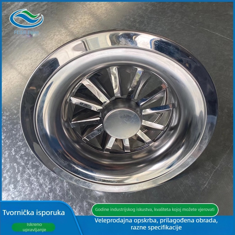 Aluminijski spiralni zračni ventil od aluminijske legure, središnji izlaz zraka, električni, okrugli ili četvrtastog nehrđajućeg čelika