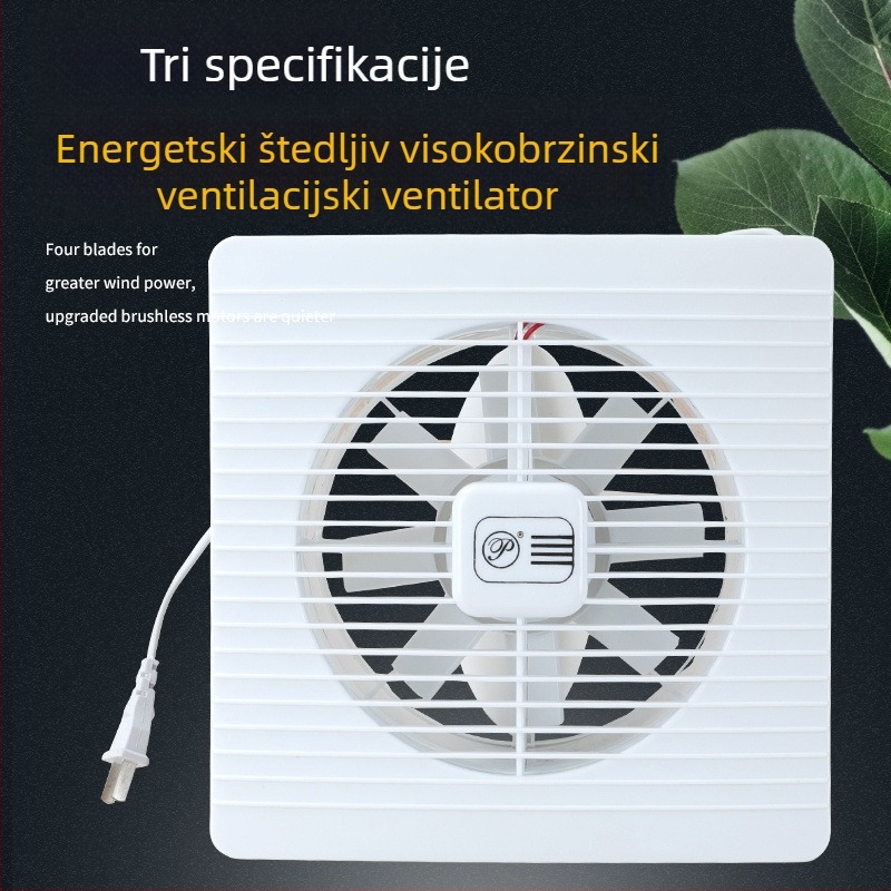GY-100 Zidni ventilator za odvod para iz kuhinje i kupaonice, tih rad, 220V 1400W