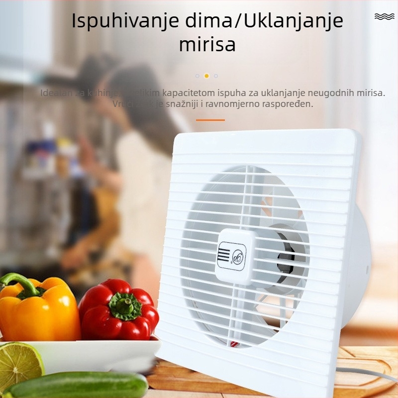 GY-100 Zidni ventilator za odvod para iz kuhinje i kupaonice, tih rad, 220V 1400W