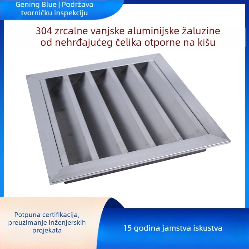 Lamela od 304 nehrđajućeg čelika, kišootporna, za kupaonicu, vanjski zid i izlaz središnje klimatizacije