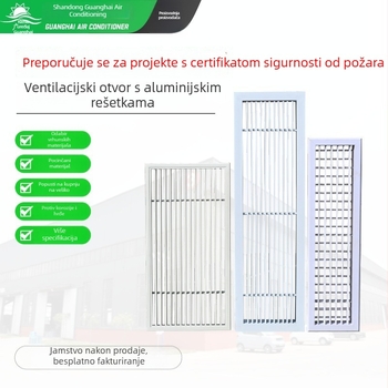 Dvostruko lameliran aluminijski ventil za vanjski zid, otporan na kišu i vjetar, izlaz zraka, kvadratnog i kružnog oblika