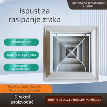 Aluminijski otvor za odvod zraka s ventilacijom za centralnu klimatizaciju, na vanjskoj stijenci, otvarajuće lamelle, protupožarna i kišna zaštita