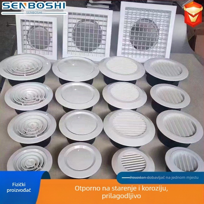 ABS kružni izlaz zraka s pravim i kosim lamelama, difuzor ventilacije za središnji klimatizacijski sustav, rotirajući disk svježeg zraka