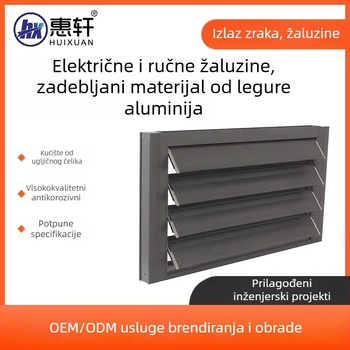 Vanjske žaluzije od aluminijske legure s električnim i ručnim pogonom, vatrootporne i vodootporne lamela za ventilaciju